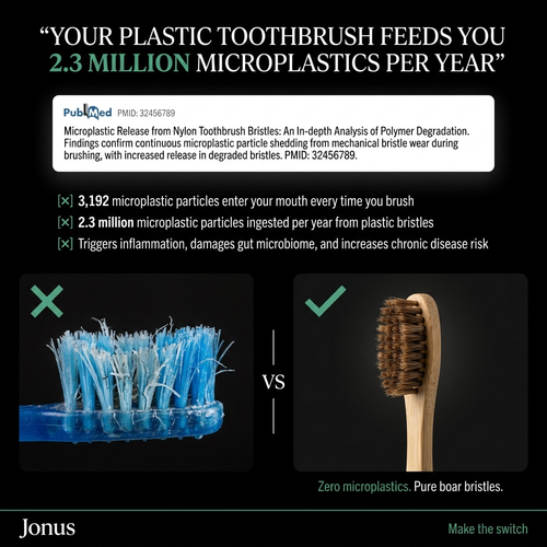 Natural Bamboo Toothbrush with Pig or Horse Hair Bristles