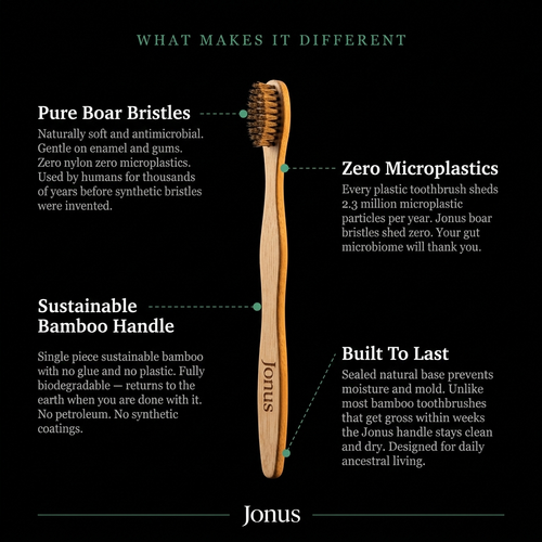Natural Bamboo Toothbrush with Pig or Horse Hair Bristles