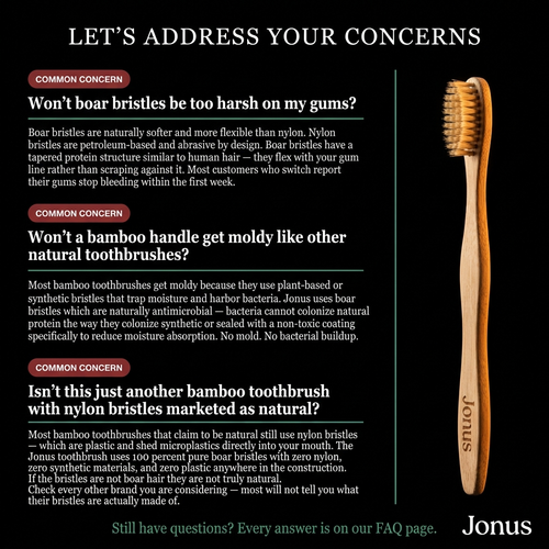 Natural Bamboo Toothbrush with Pig or Horse Hair Bristles